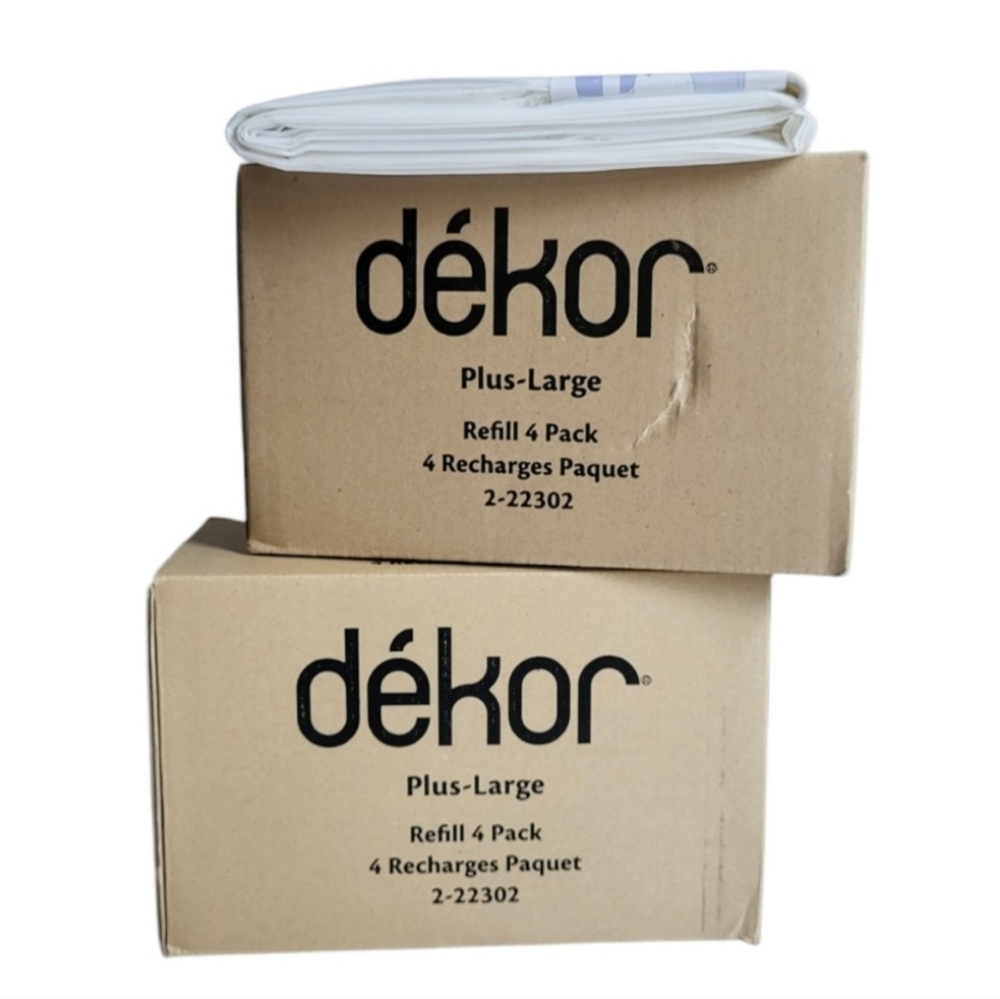 NEW Diaper Dekor Plus-Large Diaper Pail Refills 4 Packs - 2 Boxes